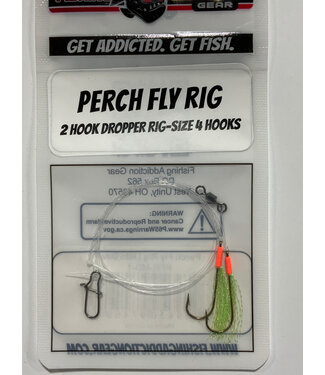 FISHING ADDICTION PERCH FLY RIG MOUNTAIN DEW 2HOOK DROPPER RIG SZ 4 HOOK