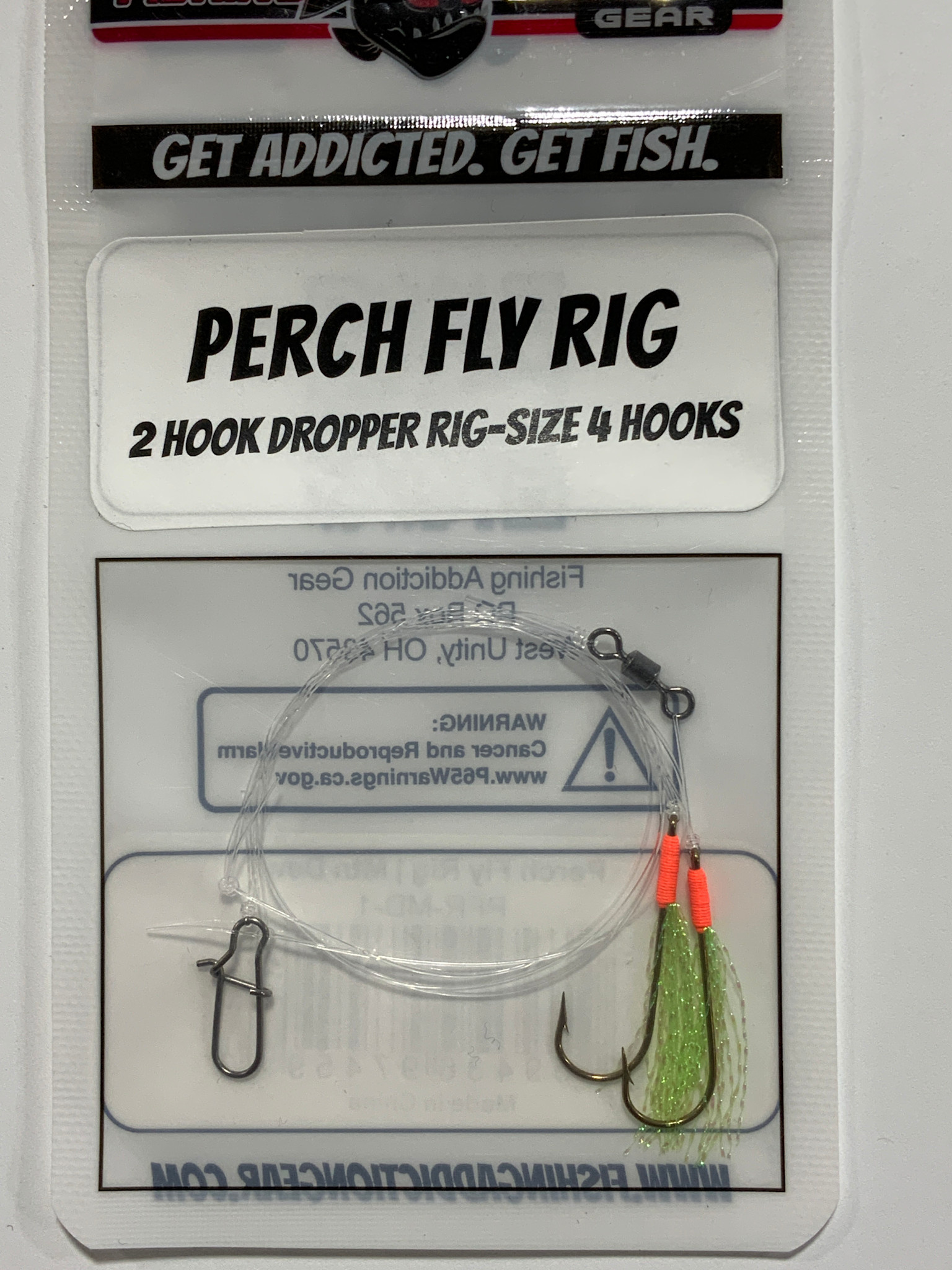 FISHING ADDICTION PERCH FLY RIG MOUNTAIN DEW 2HOOK DROPPER RIG SZ 4 ...