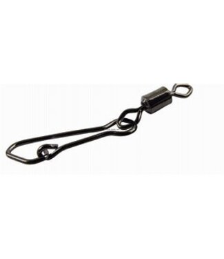 Mustad Black Rolling Swivel w/ Diamond Eye & Snap 10