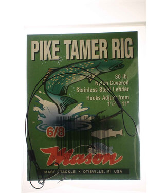 MASON TACKLE CO. MASON PIKE TAMER RIG 30#, SZ 6 & 8 HOOK QUICK STRIKE RIG