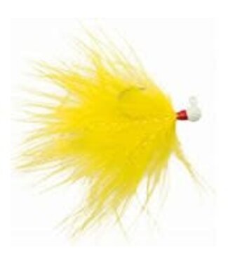 HAWKEN FISHING HAWKEN SY'S MARABOU JIG 1/32OZ GLOW WHITE HEAD/FLO YELLOW 2PK