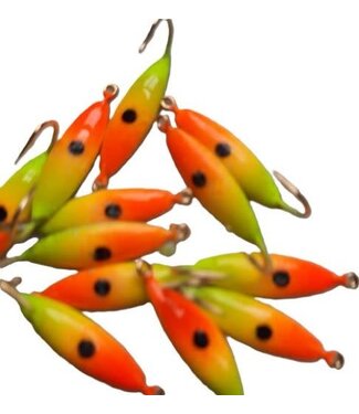 Caty Jigs CATY JIGS - LIGHTNING - SZ 6 - 2PK - FLAME RED/YELLOW CHART - 65-15-6