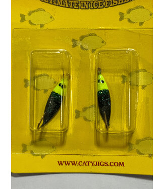 Caty Jigs CATY JIGS - LIGHTNING - SZ 6 - 2PK - METALLIC GREEN W/ CHART W/EYES - 65-23-6