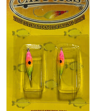 Caty Jigs CATY JIGS - LIGHTNING -  SZ 6 - 2PK - PINK RED YELLOW - 65-35-2 (GLITTER)