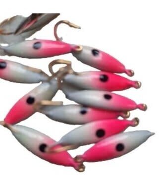 Caty Jigs CATY JIGS - LIGHTNING - SZ 2 - 2PK - WHITE GLOW/HOT PINK - 75-10-0