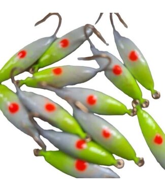 Caty Jigs CATY JIGS - LIGHTNING -  SZ 2 - 2PK - GREEN/WHITE GLOW - 65-01-6