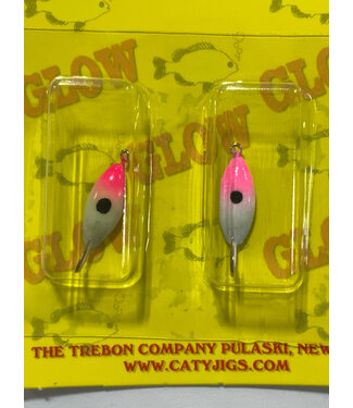 Caty Jigs CATY JIGS - THUNDER - SZ 8 - 2PK - WHITE GLOW/HOT PINK W/GLITTER- 15-10-6