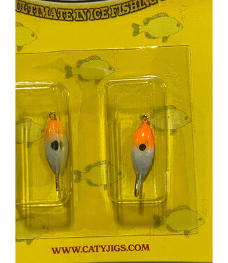 Caty Jigs CATY JIGS - THUNDER - SZ 8 - 2PK - WHITE GLOW/BLAZE ORANGE W/GLITTER- 15-75-6