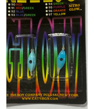 Caty Jigs CATY JIGS - THUNDER - SZ 8 - 2PK - BLUE NITRO GLOW- 15-92-6