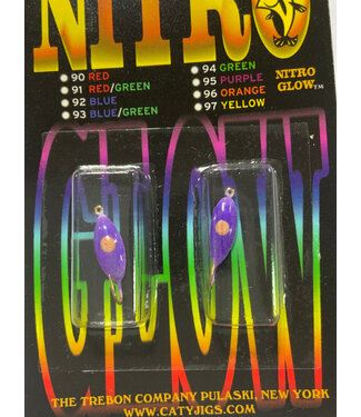 Caty Jigs CATY JIGS - THUNDER - SZ 8 - 2PK - PURPLE NITRO GLOW W/RED GLOW DOT - 15-95-6