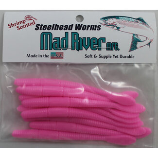 MAD RIVER MANUFACTURING MAD RIVER STEELHEAD WORM 4" 9/PK BUBBLE GUM