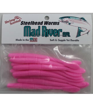 MAD RIVER MANUFACTURING MAD RIVER STEELHEAD WORM 4" 9/PK BUBBLE GUM