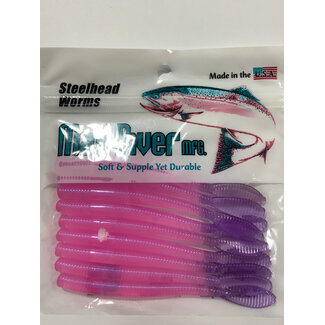 MAD RIVER MANUFACTURING MAD RIVER STEELHEAD WORM 4" 9/PK NAIL POLISH PINK