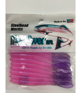 MAD RIVER MANUFACTURING MAD RIVER STEELHEAD WORM 4" 9/PK NAIL POLISH PINK