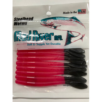 MAD RIVER MANUFACTURING MAD RIVER STEELHEAD WORM 4" 9/PK NIGHTMARE