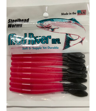 MAD RIVER MANUFACTURING MAD RIVER STEELHEAD WORM 4" 9/PK NIGHTMARE