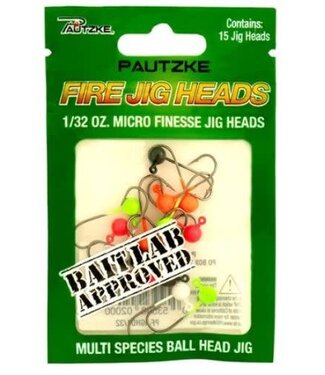 PAUTZKE BAIT CO., INC. PAUTZKE FIRE JIG HEADS-ASSORTED-1/32OZ-15PK