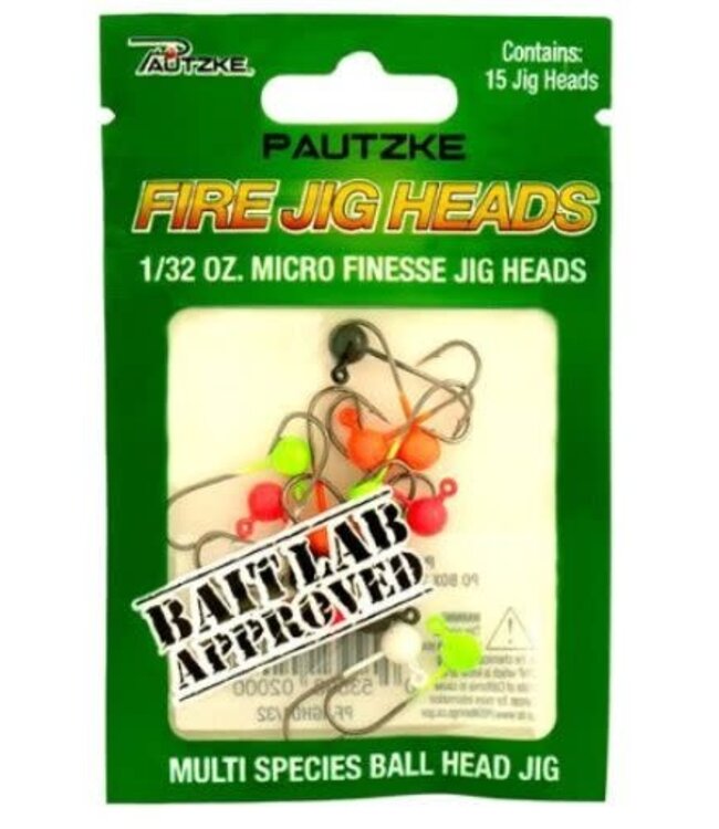 PAUTZKE BAIT CO., INC. PAUTZKE FIRE JIG HEADS-ASSORTED-1/32OZ-15PK