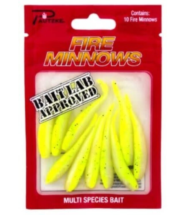 PAUTZKE BAIT CO., INC. PAUTZKE FIRE MINNOWS-2.5"-10PK-CHARTREUSE