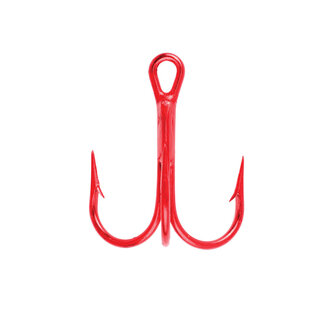 WRIGHT & MCGILL CO. EAGLE CLAW SZ-6 3X ROUND BEND HOOK SEA-GUARD RED TREBLE