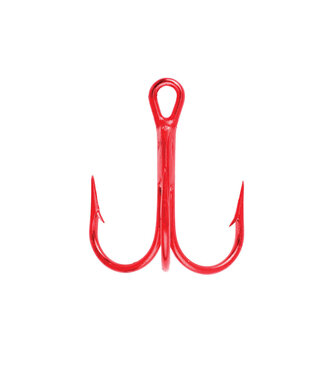 WRIGHT & MCGILL CO. EAGLE CLAW SZ-6 3X ROUND BEND HOOK SEA-GUARD RED TREBLE