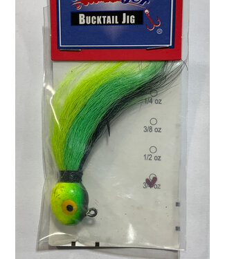 Challenger Lures Challenger Bucktail Jig 3/4oz BLACK/GREEN/CHART HEAD/THREAD,BLK/GRN/CHRT BODY (CJ34-04)