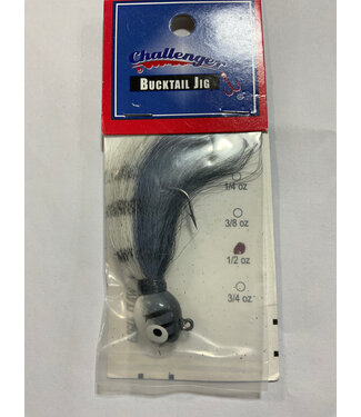 Challenger Lures Challenger Bucktail Jig 1/2oz NATURAL SHAD TIGER HEAD/THREADNAT.SHD.TGR BODY (CJ12-13)