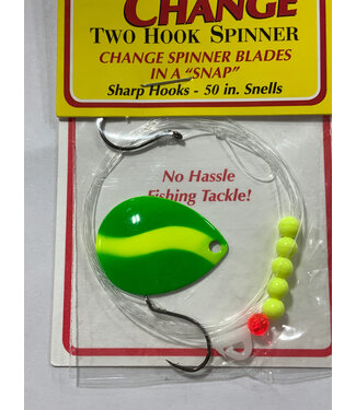 Quick Change System QUICK CHANGE-COLO. SPINNER-SZ4 BLADE-2 HK.(SZ4)-14LB 50" SNELL-GREEN/CHART