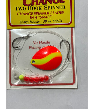 Quick Change System QUICK CHANGE-COLO. SPINNER-SZ4 BLADE-2 HK.(SZ4)-14LB 50" SNELL-ORANGE/CHART