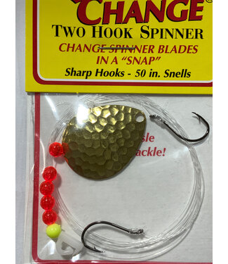Quick Change System QUICK CHANGE-COLO. SPINNER-SZ4 BLADE-2 HK.(SZ4)-14LB 50" SNELL-HAMMERED BRASS