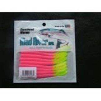 MAD RIVER MANUFACTURING MAD RIVER STEELHEAD WORM 4" 9/PK FLOURESCENT PINK/CHART. TAIL