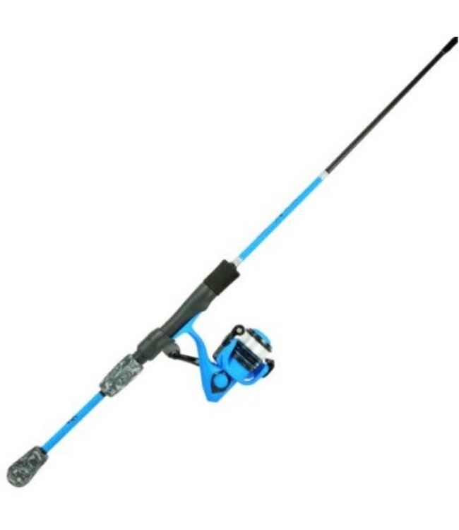 OKUMA FISHING TACKLE CORP. Okuma X-Otic Spinning Combo 1 bb reel w/ 6'6" ML 2pc rod with line blue