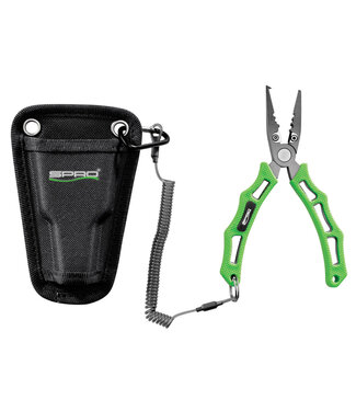 Spro Corp. SPRO 7.5" STAINLESS SPLIT RING /CRIMPER / BRAID CUTTER PLIERS,  NONSLIP GRIP, W/HOLSTER