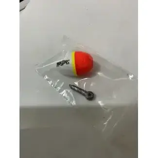 Sheffield Fishing Products SHEFFIELD WEIGHTED FOAM FLOATS SM 1.5" ORANGE / WHITE WITH REMOVABLE LEAD PEG