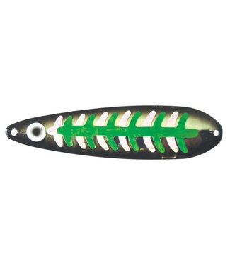 Moonshine Lures MOONSHINE LURES HALF MOON MAGNUM SILVER GREEN GEEZER (HM-GG-S)