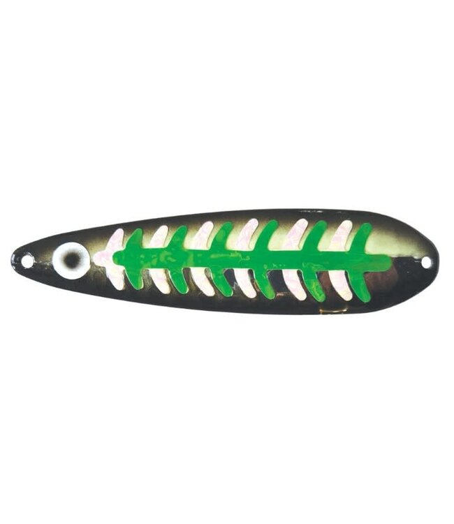 Moonshine Lures MOONSHINE LURES HALF MOON MAGNUM SILVER GREEN GEEZER (HM-GG-S)