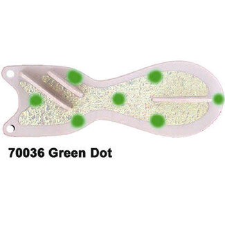 DREAMWEAVER LURE COMPANY DREAMWEAVER  SPIN DOCTOR FLASHER 8" WHITE/WHITE CRUSH GREEN SPOT (SD70036-8)