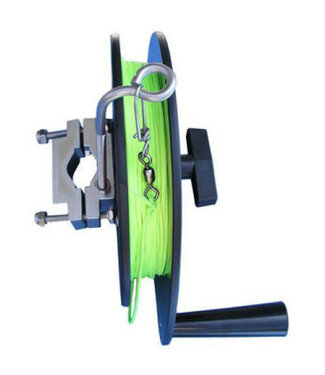 Bert's Custom Tackle Berts Planer Reel Rail Mount spooled w/200 HiVis 200# MF3102