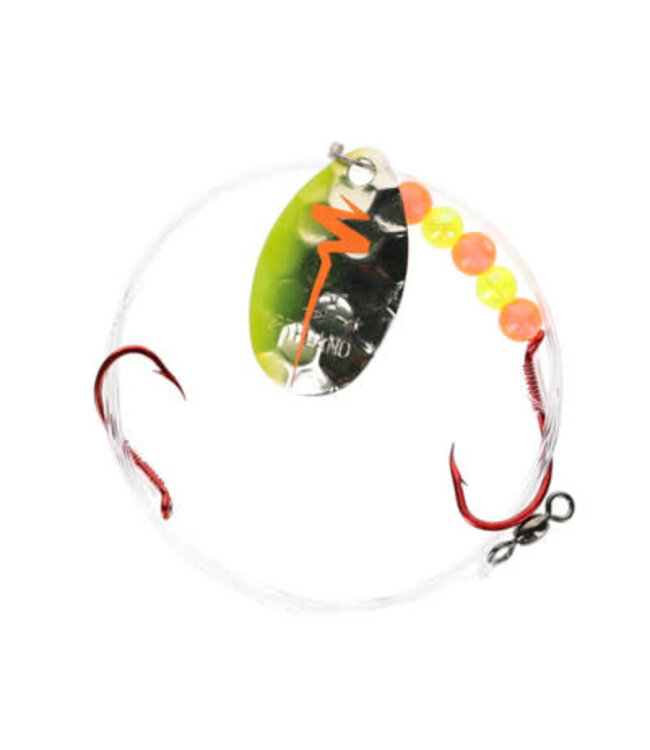 NORTHLAND FISHING TACKLE NORTHLAND GRAVEL GRINDER HARNESS-1/CD-60"w/-#4 Colo.-#2/#4 HKS-CHARTREUSE RACECAR
