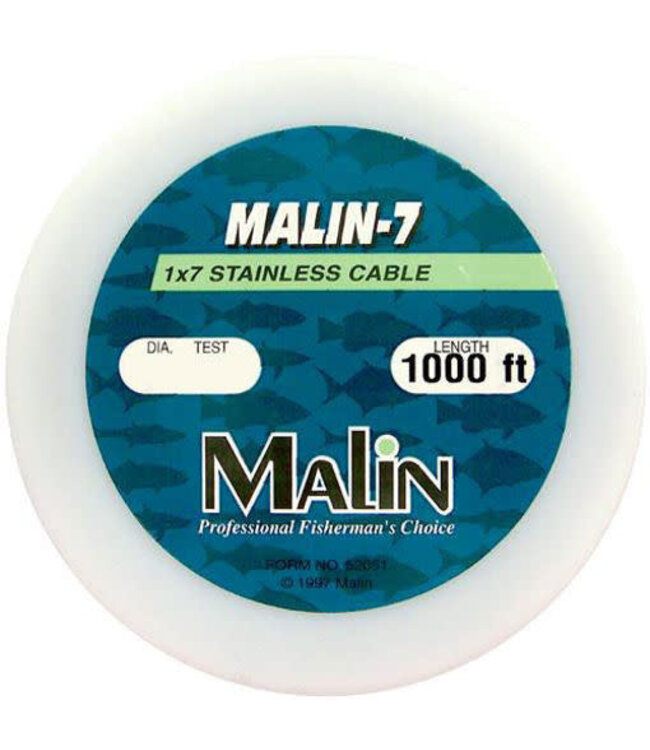 MALIN COMPANY, INC MALIN 7-STRAND STAINLESS STEEL WIRE 30# 1000ft BRITE 1x7 .015 DIAMETER