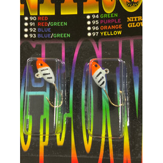 Caty Jigs CATY JIGS - FOOTBALL - SIZE 8 2PK WHITE GLOW & BLAZE ORANGE (22-75-6)