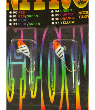 Caty Jigs CATY JIGS - FOOTBALL - SIZE 8 2PK WHITE GLOW & BLAZE ORANGE (22-75-6)