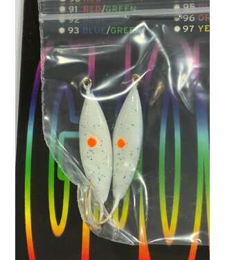 Caty Jigs CATY JIGS GLOW WHITE W/ORANGE DOT 2PK (75-03-6)