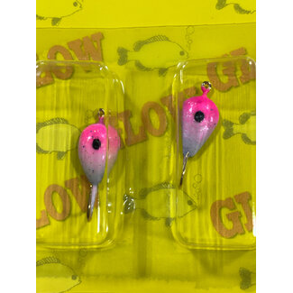 Caty Jigs CATY JIGS - TEAR DROP - SIZE 8 2PK WHITE GLOW & HOT PINK W/GLITTER (10-10-6)