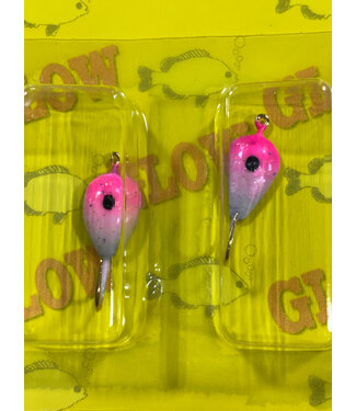 Caty Jigs CATY JIGS - TEAR DROP - SIZE 8 2PK WHITE GLOW & HOT PINK W/GLITTER (10-10-6)