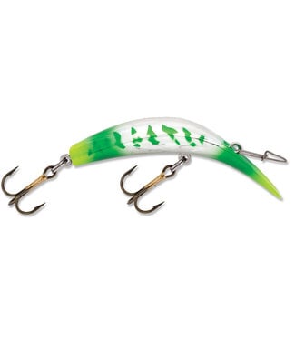Luhr-Jensen KWIKFISH K14 (RATTLE) 4-1/4" METALLIC GREEN DOUBLE TROUBLE (5414-014-1631)