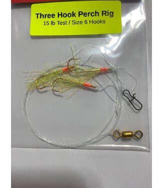 Caty Jigs CATY JIGS THREE HOOK PERCH RIG - CHARTREUSE KRYSTAL FLASH (PR-07-6)