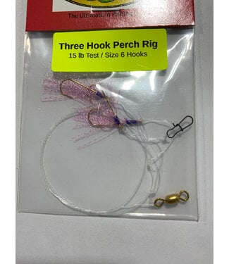 Caty Jigs CATY JIGS THREE HOOK PERCH RIG - PINK KRYSTAL FLASH (PR-10-6)