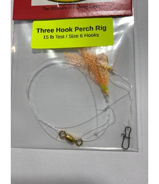 Caty Jigs CATY JIGS THREE HOOK PERCH RIG - ORANGE KRYSTAL FLASH (PR-05-6)