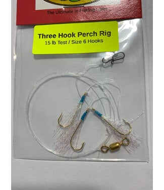 Caty Jigs CATY JIGS THREE HOOK PERCH RIG - PEARL KRYSTAL FLASH (PR-22-6)